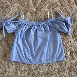 Crop off the shoulder top